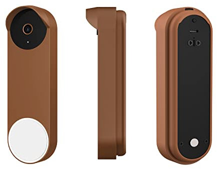 Gusfeliz Silicone Case for Google Nest Doorbell (Battery Powered),Silicone Cover Case Protective Raincover Compatible Google Nest Doorbell, Brown