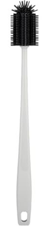 Lurch Flaschenbürste Silikonkopf Bürste extra Lange Bürste für Flaschen 35 cm Light Grey schwarz