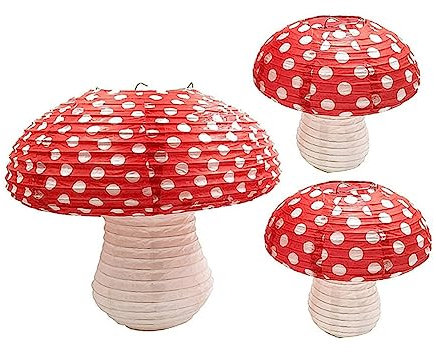 TOGEVAL 3d Pilz Laternen Set 3 Stück Papier Laternen Für Party Home Hochzeit Schule Veranstaltungen