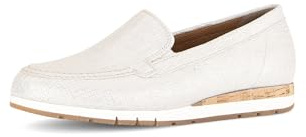 Gabor Damen Slipper, Frauen Slip On,Businessschuhe,Slip-ons,Mokassins,Halbschuhe,Slides,Schlupfschuhe,Loafer,Bianco/ORO (Kork),43 EU / 9 UK
