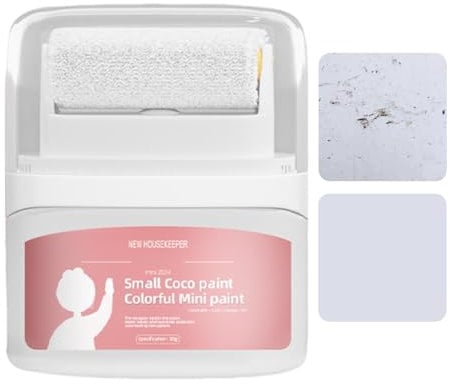 White Furniture Paint, White Touch Up Paint, Small Drywall Repair Kit with Roller Brush - Scratch Repair Paint, Quick Drying Wall Repair Tool for Concrete Plaster Drywall