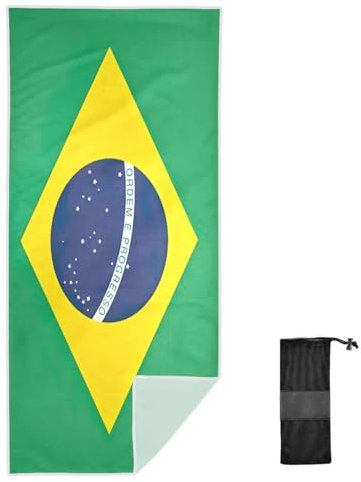 Joitme Schnelltrocknende Handtücher mit Brasilien-Flagge, Größe S, schnell trocknende Handtücher, Handtücher für Schwimmer