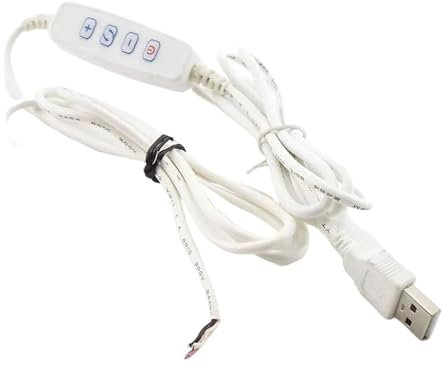 3-poliges DC 5V LED-Dimmer-Verlängerungskabel, U-Anschluss, Netzkabel, Dimmlicht-Kontrollschalter-Adapter for LED-Glühbirne B4(White)