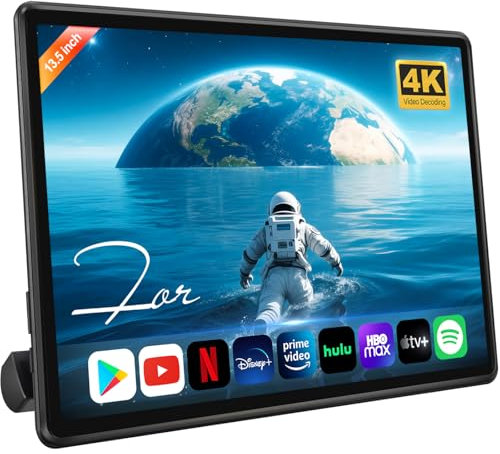 13.5 Car Headrest Monitor | Portable Car TV for Back Seat | Rear Seat Entertainment System | Wireless Mirroring | 4K Video Playback | Car & Home Use Headrest TV | OTA Updates (1*Screen)