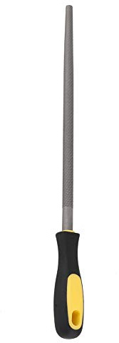 HAOHIZE Rat Tail File, 12in Round Mill Steel File with Ergonomic Handle, Premium Durability Eco-Friendly Construction for Metal Projects (12-inch coarse-Tooth Round File with Handle)