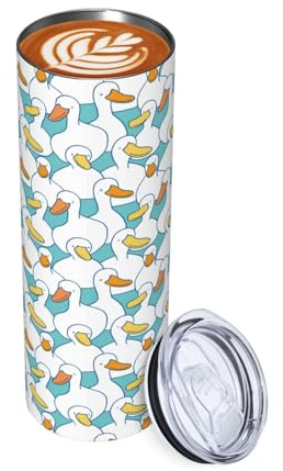 Xinvast Duck Tumbler 20oz,Duck Coffee Travel Mug Stainless Steel Insulated Water Bottle Cup Duck Stuff Decor Gifts for Women