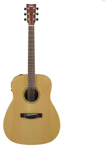 YAMAHA FX400 Acoustic-Electric Guitar – Dreadnought Body, Scale 25, Narrower String Spacing, Scalloped Bracing, System-75 Preamp with Pickup and Tuner – Natural Satin