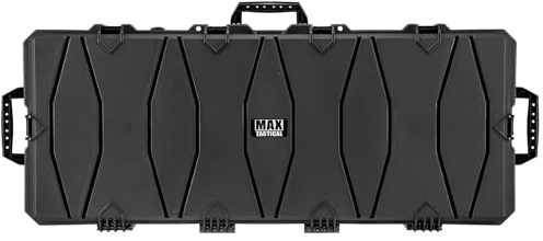 MAX Tactical Hard-Case Waffenkoffer XXL mit Trolley-Funktion – wasserdicht IP67, 6 Verschlüsse, Pick & Pluck Schaum, robuster Transportkoffer für Gewehre & Zubehör