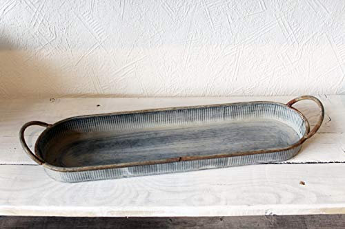 Unbekannt Zink Kerzenteller Tablett groß