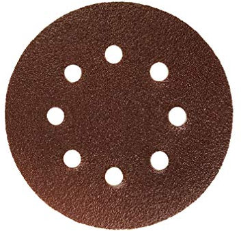 GOODWAY Juego de discos abrasivos de tela, 50 unidades, diámetro de 115 mm, 8 agujeros, grano 40, papel de lija para lijadora orbital, hojas de lija para madera y metal, almohadillas de lijado de alta