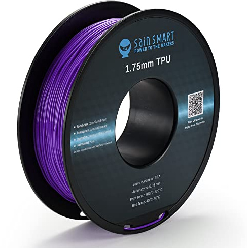SainSmart Flexible TPU 3D Printing Filament, 1.75 mm, 0.8 kg, Dimensional Accuracy +/- 0.05 mm, Kaoss Violet