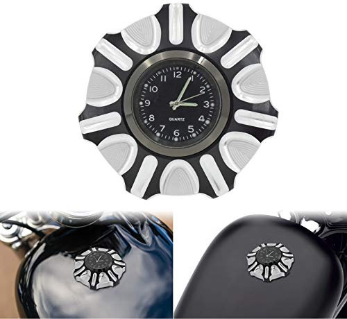 HDBUBALUS Motorrad-Gastankdeckel mit Ventil, Rechtsgewinde, Tankdeckel mit Uhr, passend für Harley Sportster Dyna Touring Road King Softail Trike Freilaufer