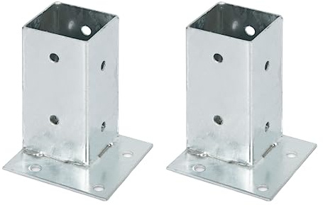 Alberts 211967 Aufschraubhülse | für die bündige Befestigung an Ecken | feuerverzinkt | 71 x 71 mm | 2er Set