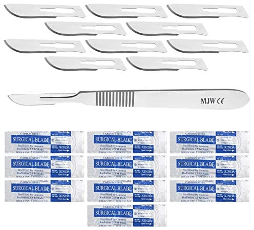 10 Pcs Scalpel Edges # 10 with Scalpel Handle No.3 Suitable for Sign, Craft, Card Making Cutter