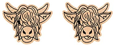 Kuh-Ohrringe Bauernhof-Frauen-Geschenk-Ohrringe Hölzerne Rinder-Ohrringe Kuh-Ohrstecker Hölzerne Rinder-Ohrringe Land-Kuh-Ohrringe Bauernhof-Land-Frauen-Geschenk-Ohrringe Durchzieher Ohrringe Silber