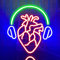 PILOYINDE Letrero de neón en forma de corazón letrero de neón Musical genial letrero de neón alimentado por USB letrero de neón para dormitorio restaurante Bar fiesta decoración de pared