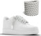 Chunky Laces - White Cotton 10mm Rope Laces with White Tips, 160cm Length, Compatible with Air Force 1, Macrame Cord - Thick Rope Shoelaces AF Sneaker Shoes, laces trainers sneakers