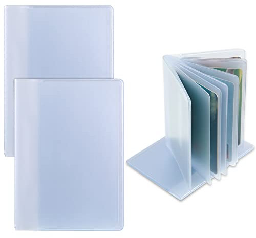 XZEIT Confezione da 2 custodie protettive per Porta Carte custodie Trasparenti per Carte di Credito Inserto per Portafoglio in plastica Inserto Porta Carte di Credito, 10 Pagine 10 e 20 Scomparti