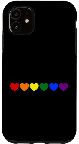 Hülle für iPhone 11 Herz Design Pride LGBTQ+ Regenbogenflagge Valentinstag