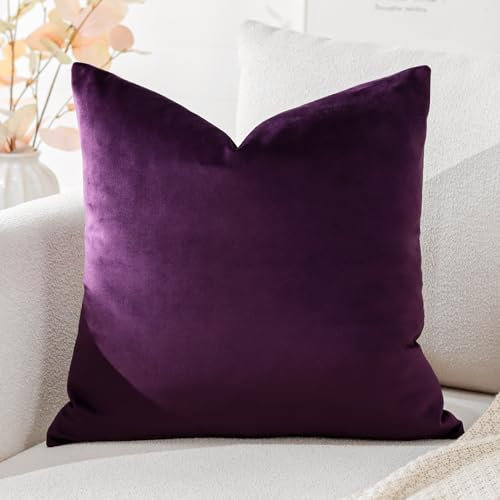Artscope Samt Kissenbezug Kissenhülle Dekorative Dekokissen Sofakissen Lendenkissen Wurfkissenbezug Sofa Schlafzimmer 40x40cm Lila