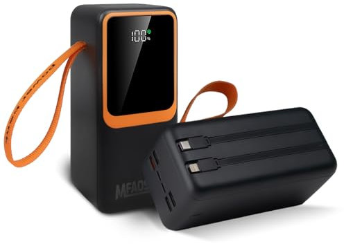 MFAOSHI 50000mAh Portable Power Bank, 22.5W High-Capacity External Battery Pack with 3 Outputs & 4 Inputs, LED Display for Smartphones & Tablets
