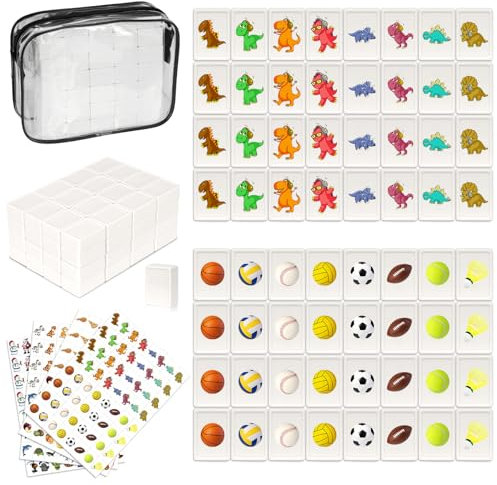 Corpower Seaside Escape Spiel 65 Blöcke 30mm Seaside Stil Escape Game im ABS Plastik Mahjong Stil, Mahjong Spiel Große Steine Seaside Escape Steine, Escape Spiel Blöcke mit Aufkleber