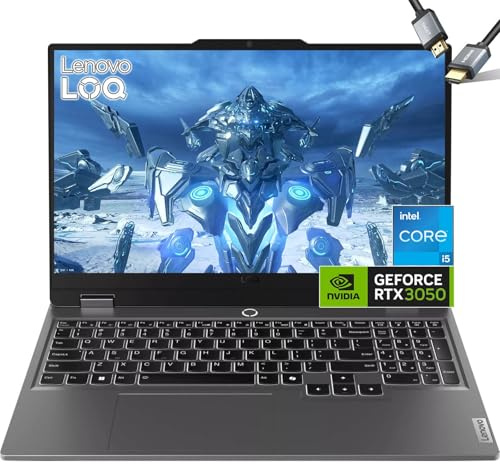 Lenovo LOQ Gaming Laptop RTX 3050 - Intel Core i5-12450HX Beat AMD Ryzen 5 7235HS - Pantalla IPS FHD de 15.6 pulgadas 144Hz -32GB RAM - SSD PCIe 2B - Teclado retroiluminado - Windows 11 -G-SYNC -Cable