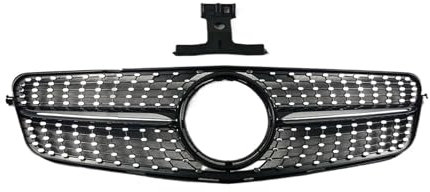 Kühlergrill Vorne Für C W204 C43 C300 C200 C250 C350 C180 Diamond Style 2007-2014 Auto Frontstoßstangengrill Racing Grill Styling Facelift Front Kühlergrill(Glossy Black)