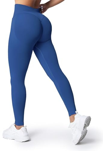 Nlieanuc Seamless Sport Leggings Damen - Booty Scrunch Gym Sporthose Mittelhohe Po Push Up Shape Leggins