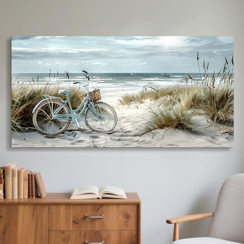 JHHUAMO Leinwand Bilder Kunstdrucke Natur Strand Wohnzimmer 59x119 cm