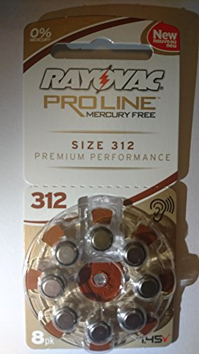 Rayovac Proline Hearing Aid Batteries Size 312 (Pack of 80)