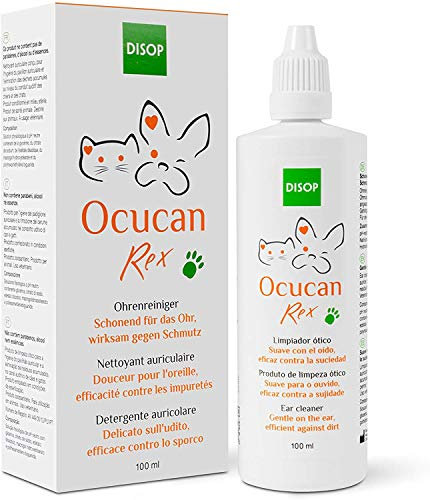 Ocucan Rex Limpiador de Oídos para Perros y Gatos Suave y Eficaz contra la Suciedad, 100 ml
