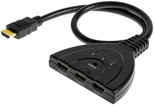 G-Shield Commutatore HDMI a 3 Porte | HDMI Switch Commutazione Splitter Switcher con Cavo | 3 x IN - 1 x OUT | Supporta 3D, Full HD, 1080p | Per HDTV, PC, PS4, PS3, Xbox One, Xbox 360, DVD, Blu-Ray