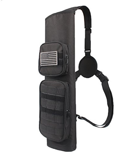 Archery Back Arrows Quiver Bag with Molle System and Pockets for Hunting Shooting Target Practice