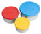Brotzeit Dreierlei dicht Lunchbox 3er Set aus Edelstahl mit Silikondeckel, Silikon, Rot Blau Gelb, 13 x 13 x 6 cm, 3-Einheiten