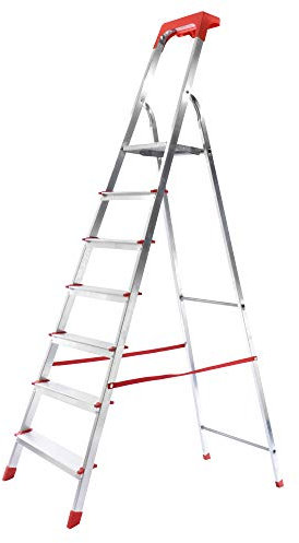 House Collection, Scala pieghevole, alluminio, 7 gradini, fai da te