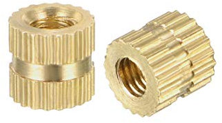 sourcing map 150 Stück Rändelschrauben Einschraubmuttern M3 x 5 mm (L) x 5,4 mm (OD) Messing