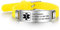 Grand Made Kostenlose Gravur 9 Zoll Silikon Einstellbare Medizinische Emergency ID Armbänder für Männer, Frauen & Kinder - Wasserdichte Edelstahl & Gummi Alert Armbänder (Yellow & Silver)