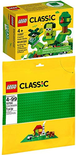 LEGO Classic 2er Set 10700 11007 Grüne Grundplatte + Grünes Kreativ-Set