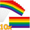 10 Papierflaggen * Regenbogen Farben * als Deko für Party und Geburtstag | Mottoparty Fähnchen Dekoration Pride Gay LGBT