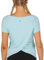 icyzone Damen Sport T-Shirt Kurzarm Yoga Top Schnell Trocken Elastisch Fitness Gym Oberteile (S, Aqua)