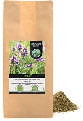 Alpi Nature Thym Séché 500g, Thym Frotté pour la Cuisine et Mélange d'Épices aux Herbes de Provence