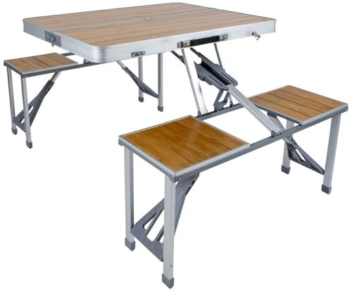 Bo-Camp Bambus Picknicktisch, braun/silber