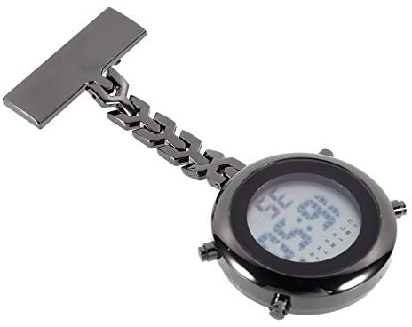 UKCOCO Krankenschwesteruhr Multifunktions Digital Ansteckuhr Clip- on medizinische Taschenuhr mit Licht Kalender Wecker Stoppuhr Watch für Arzt