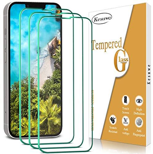 Kesuwe [3 Pezzi] Vetro Temperato per iPhone 13 Pro Max, Ultra Resistente Pellicola Protettiva, Anti Graffio, Anti-Impronte, Durezza 9H, Senza Bolle, Facile da Installare
