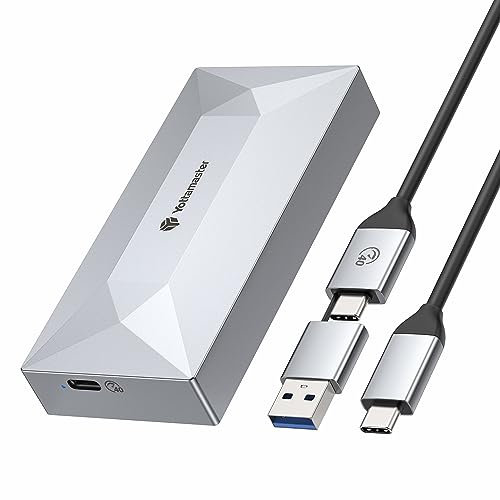 Yottamaster 40Gbps M.2 NVME SSD Enclosure for USB4/Thunderbolt 4/3 Up to 2700MB/s- for 2280 NVMe SSD, Solid Aluminum M.2 USB C External NVMe Enclosure with Heatsink-[TR6-Silver]