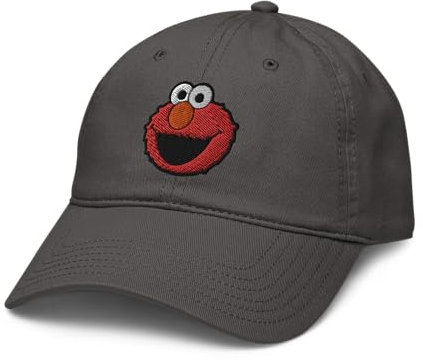 Sesame Street Elmo Face Adjustable Baseball Hat, Asphalt Grey, One Size