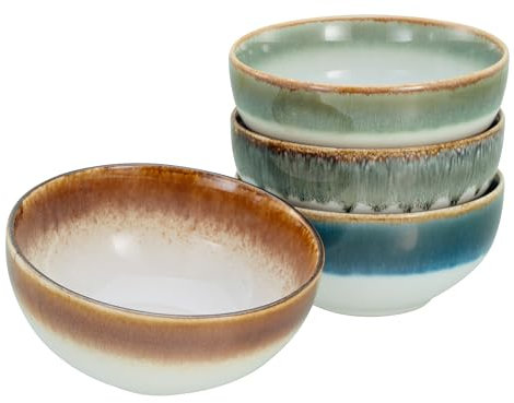 CreaTable, 17546, Serie Cascade, 4-teiliges Geschirrset, Buddha Bowl Set aus Steinzeug, spülmaschinen- und mikrowellengeeignet, Qualitätsproduktion