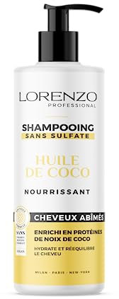 Sulfatfreies Shampoo mit Kokosnuss (strapaziertes Haar) 500 ml Lorenzo Professional