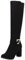 Joliss Donna Suede Knee Stivali con Fibbia Tacco a Blocco Stivali Alti Punta Rotonda Zip Stivali Alti Casuale Lady Stivali da Sera Nero-Danli Numero 44 EU/46Cn